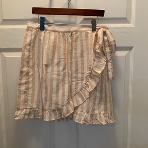 J. Crew Mercantile Linen Wrap Skirt